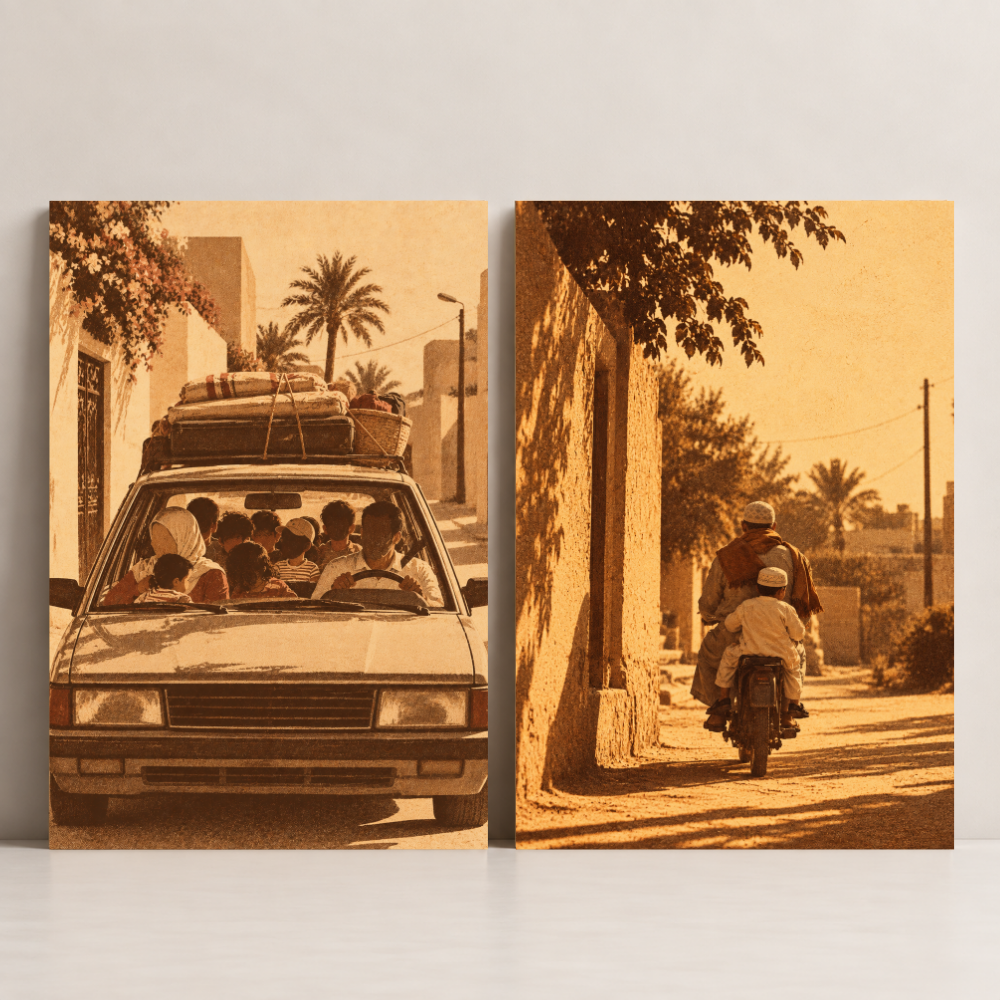 Roads Home — Set of 2 Arab canvas art by BornArab Studio