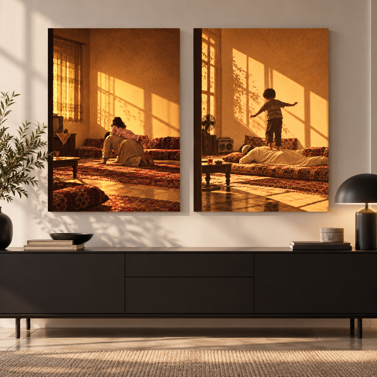 Arab Art – Sunlit Childhood — Set of 2
