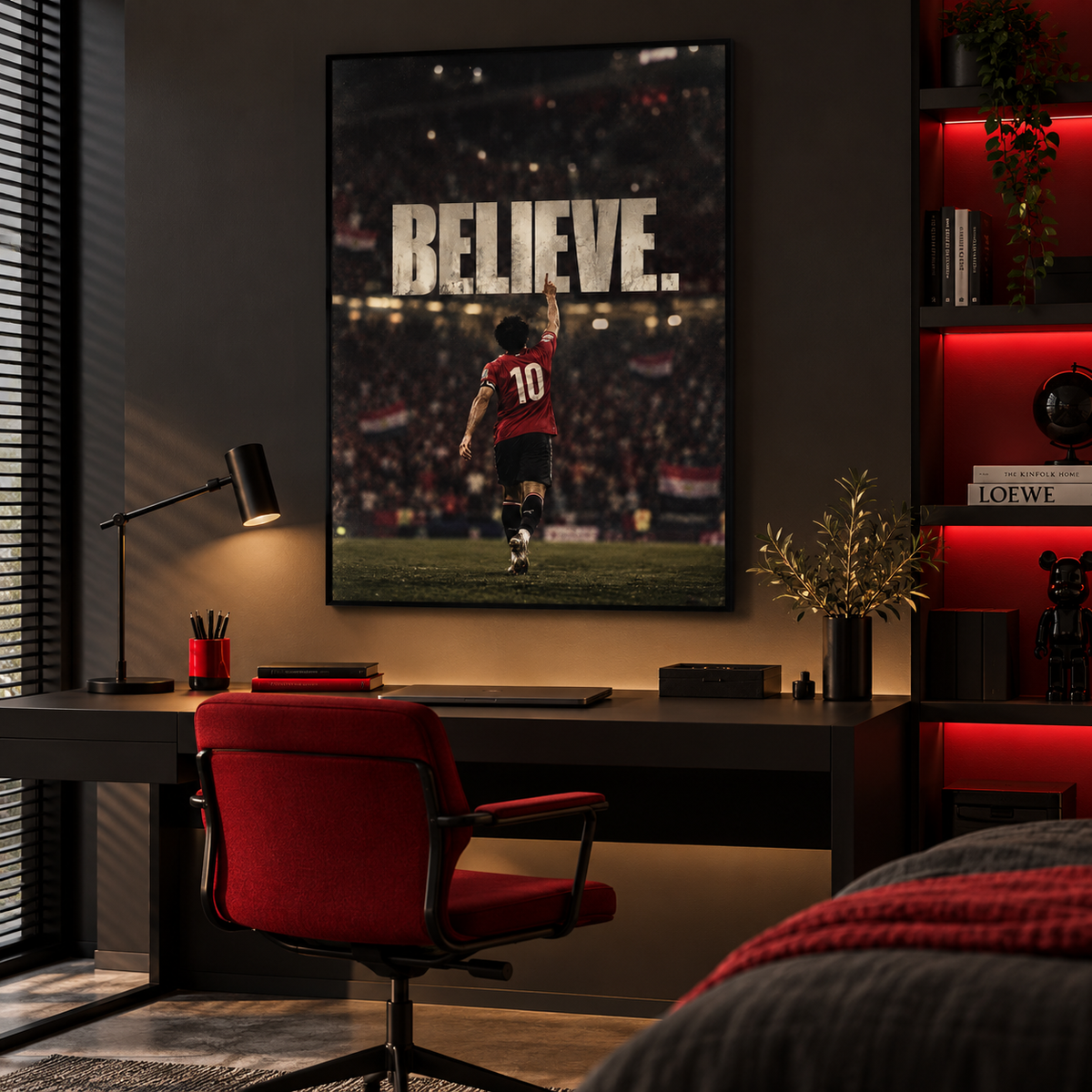 Believe in the King canvas wall art displayed in a contemporary interior — BornArab