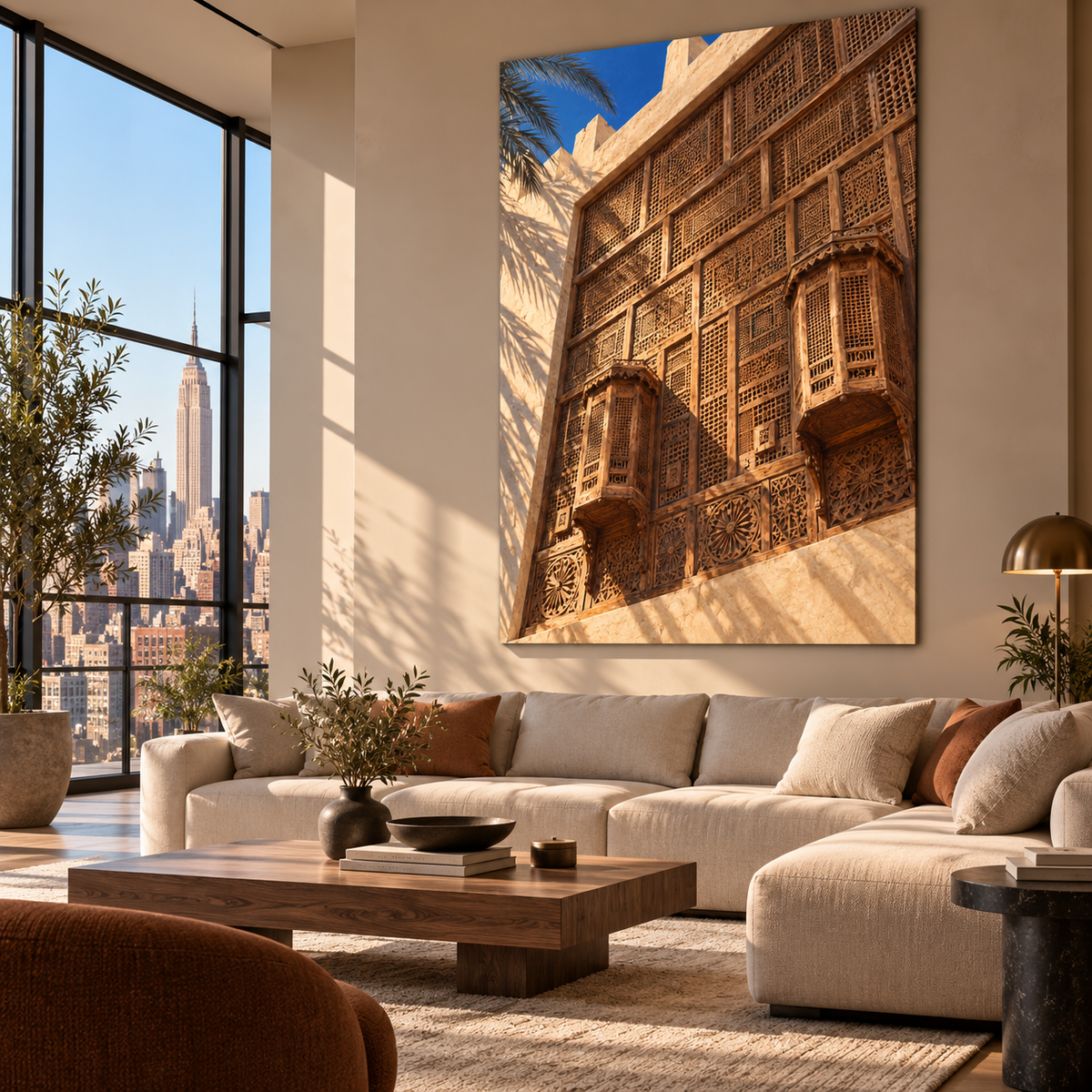 House of Mashrabiya Egypt canvas room mockup by BornArab Studio