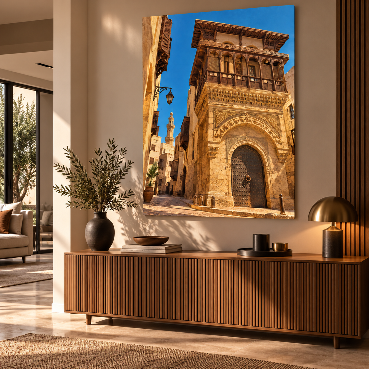 Gateway of Historic Cairo Egypt canvas room mockup by BornArab Studio