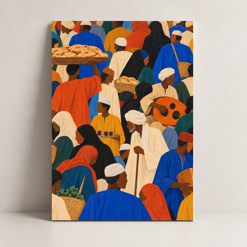Market of Many Colors Egypt canvas art by BornArab Studio