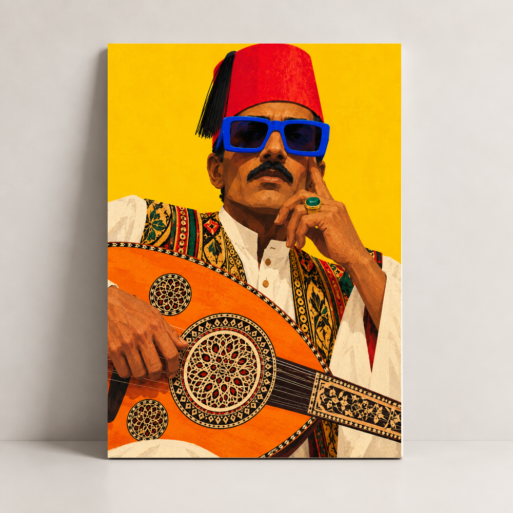 The Modern Oud Player Egypt canvas art by BornArab Studio