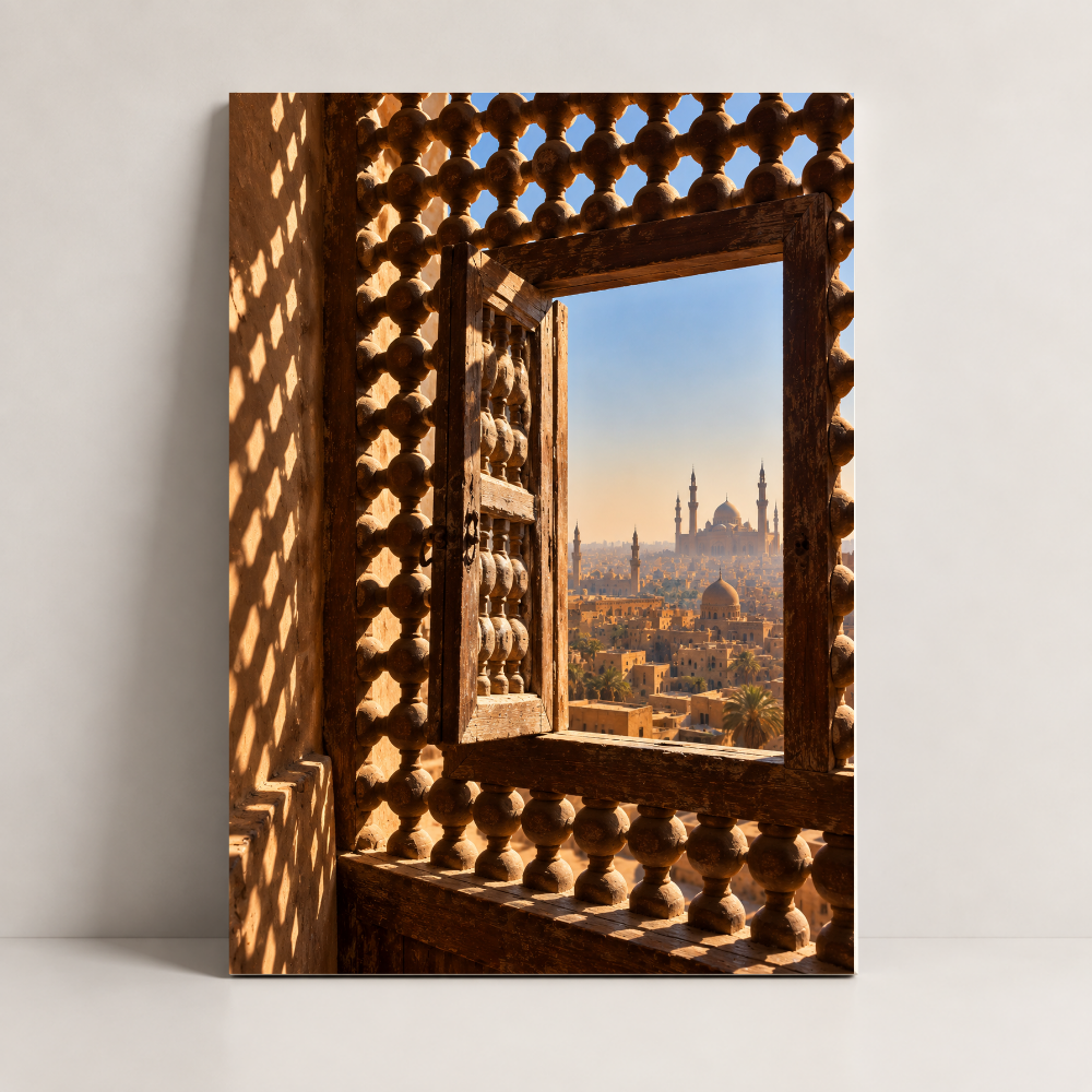 Cairo Through the Mashrabiya Egypt canvas art by BornArab Studio