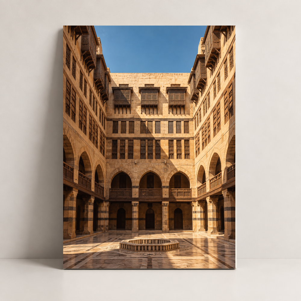 Courtyard of Light Egypt canvas art by BornArab Studio