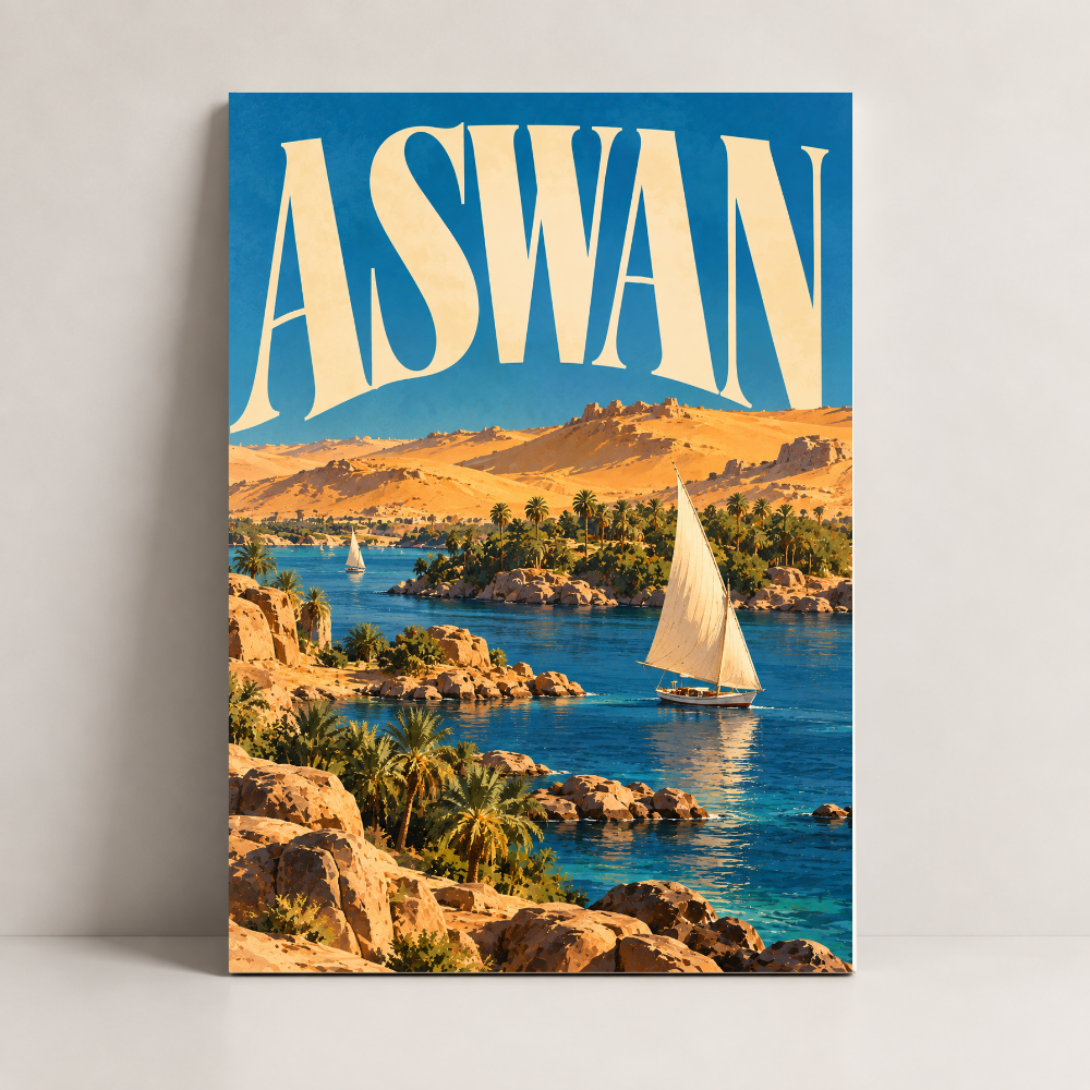 Aswan — Nile Escape Egypt canvas art by BornArab Studio