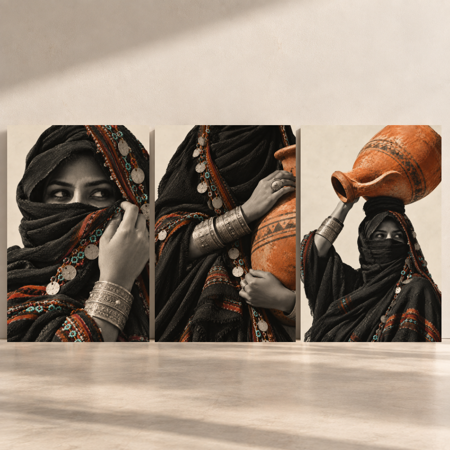 Egypt Art – Faces of Nubia — Set of 3