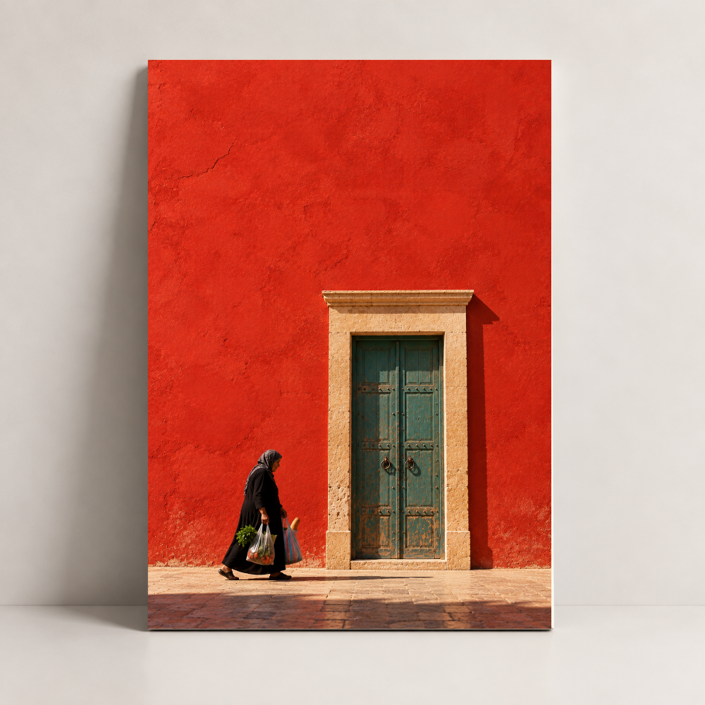 The Red Wall Egypt canvas art by BornArab Studio