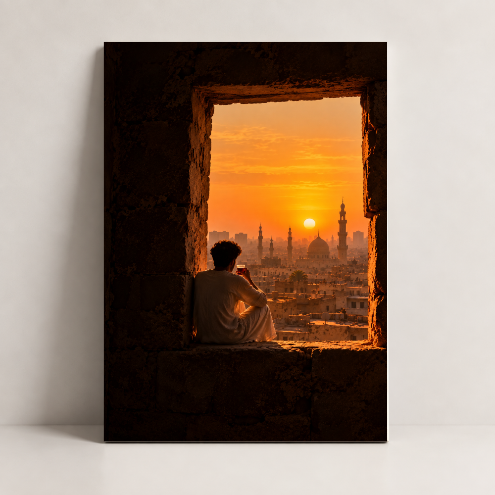 Cairo at Golden Hour Egypt canvas art by BornArab Studio