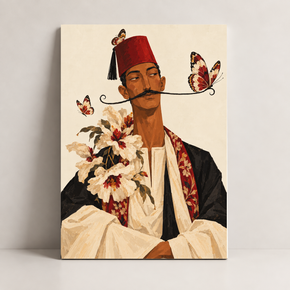 The Floral Gentleman Egypt canvas art by BornArab Studio