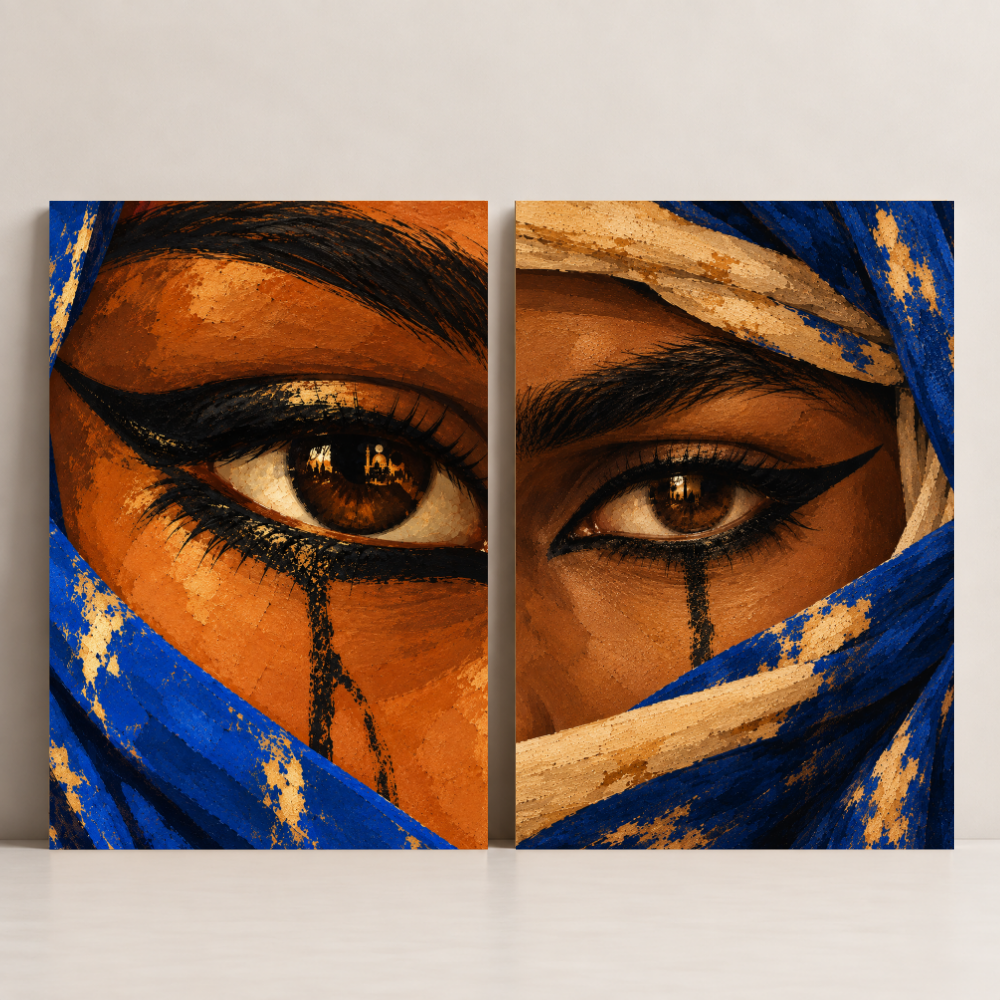 Eyes of the Nile — Set of 2 Egypt canvas art by BornArab Studio