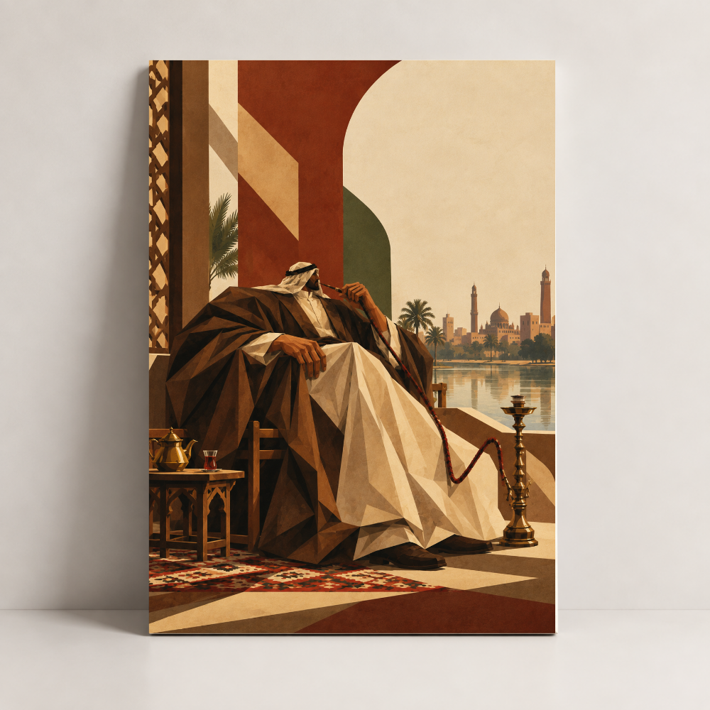 Evening by the Tigris Iraq canvas art by BornArab Studio