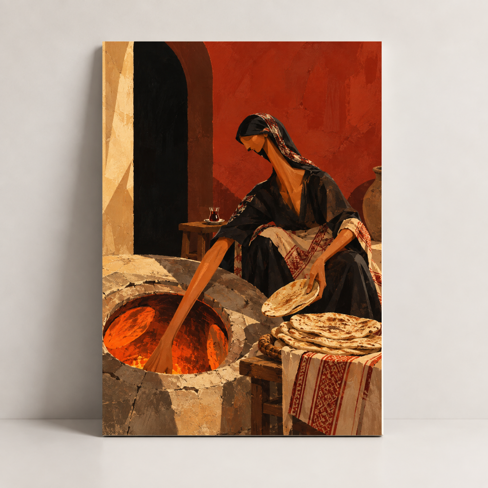 Bread by the Tannour Iraq canvas art by BornArab Studio