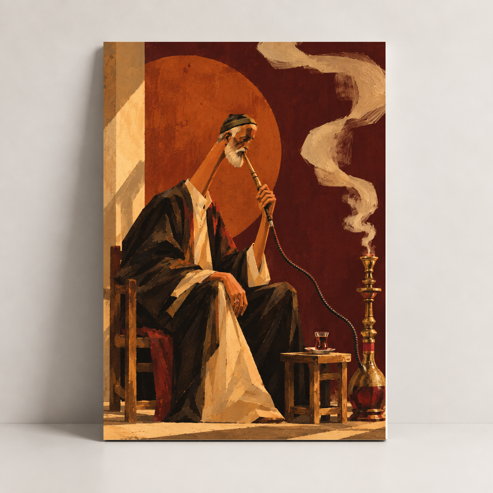 Shisha and Silence Iraq canvas art by BornArab Studio