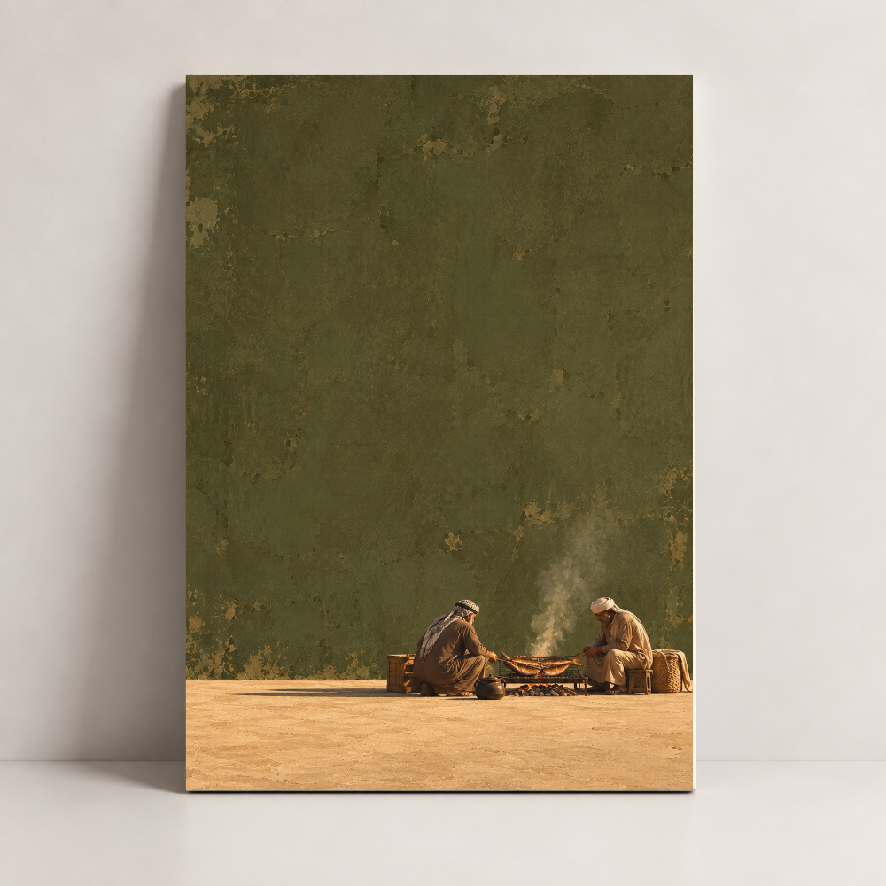 Tea on the Ground Iraq canvas art by BornArab Studio