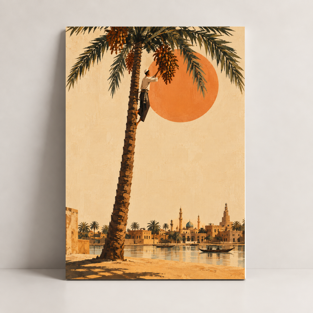 Palm Over Baghdad Iraq canvas art by BornArab Studio