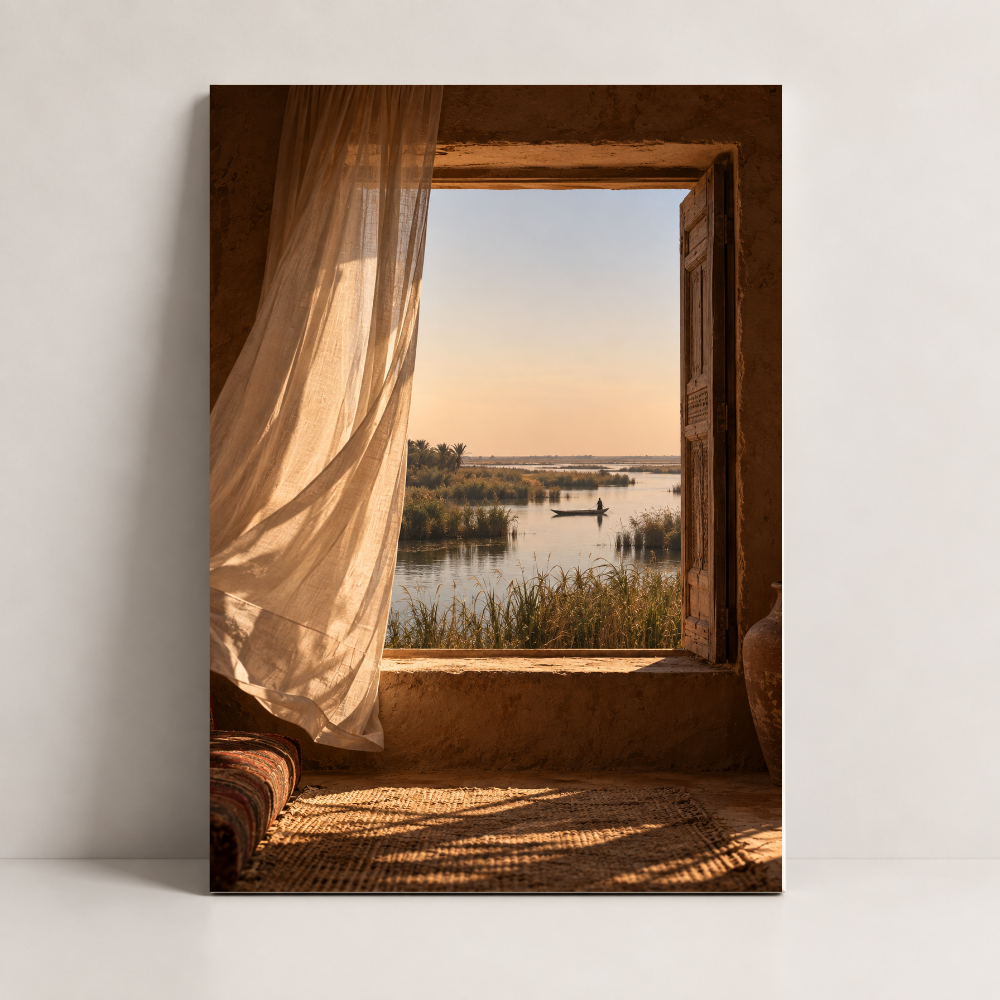 Window on the Marshes Iraq canvas art by BornArab Studio