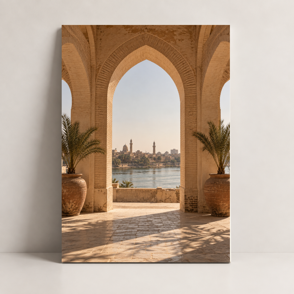 Baghdad Across the Tigris Iraq canvas art by BornArab Studio