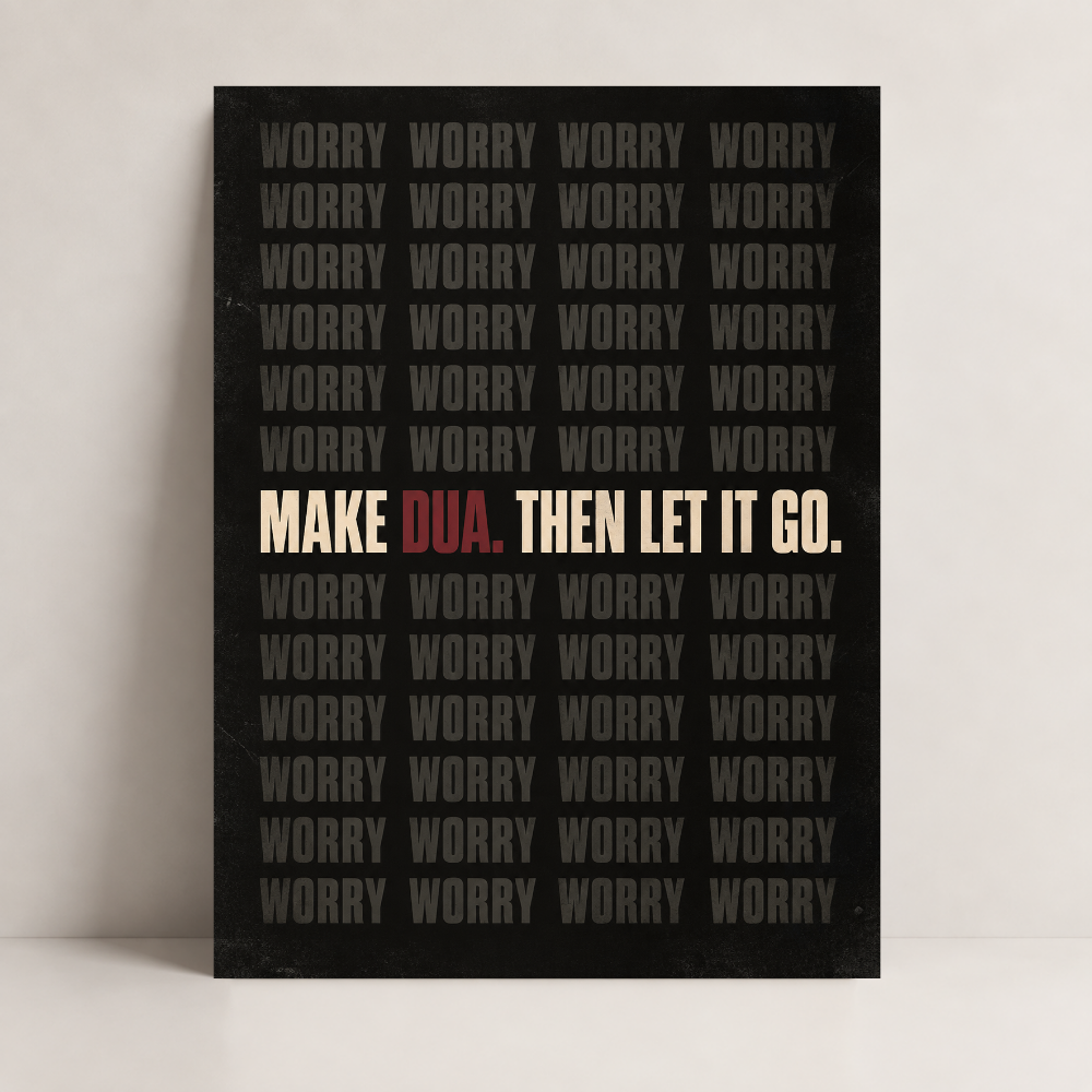 Make Dua, Then Let It Go Islamic canvas art by BornArab Studio