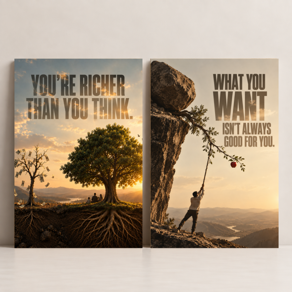 True Wealth — Set of 2 Islamic canvas art by BornArab Studio