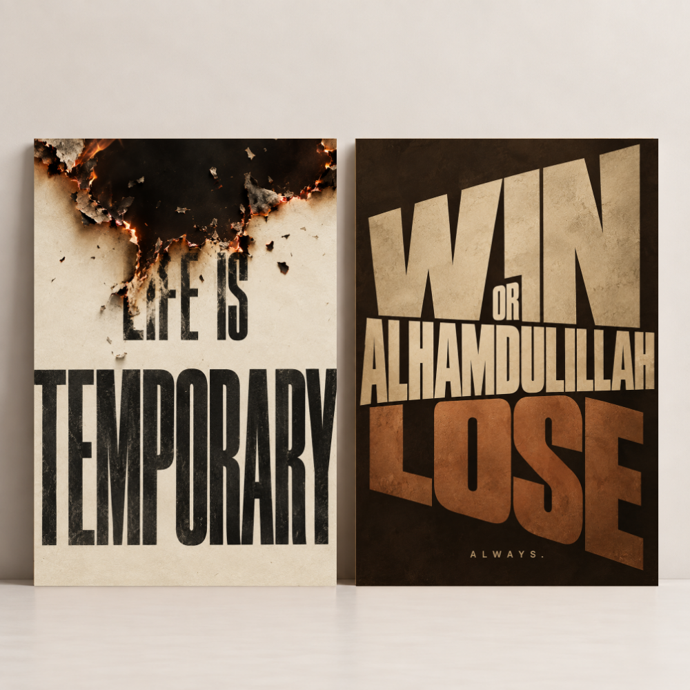 Life & Gratitude — Set of 2 Islamic canvas art by BornArab Studio