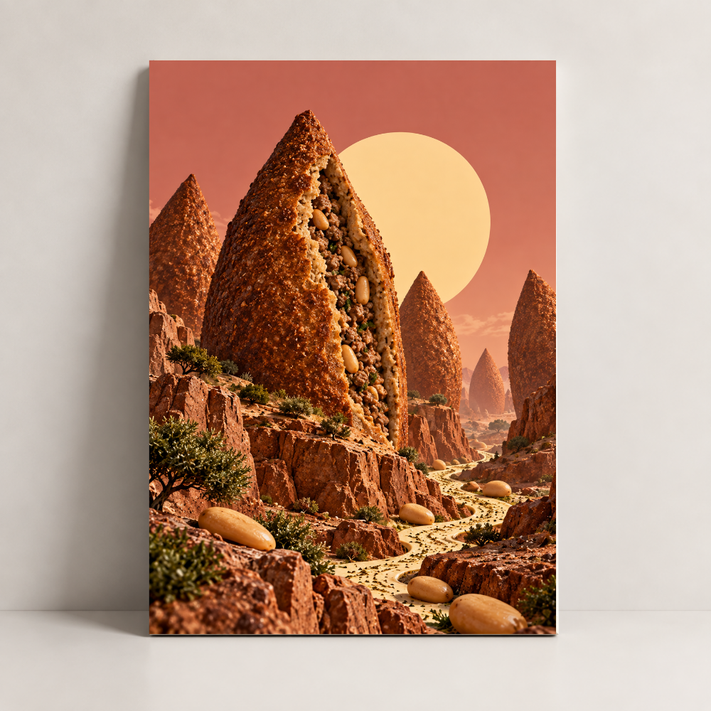 Kibbeh Mountains Lebanon canvas art by BornArab Studio