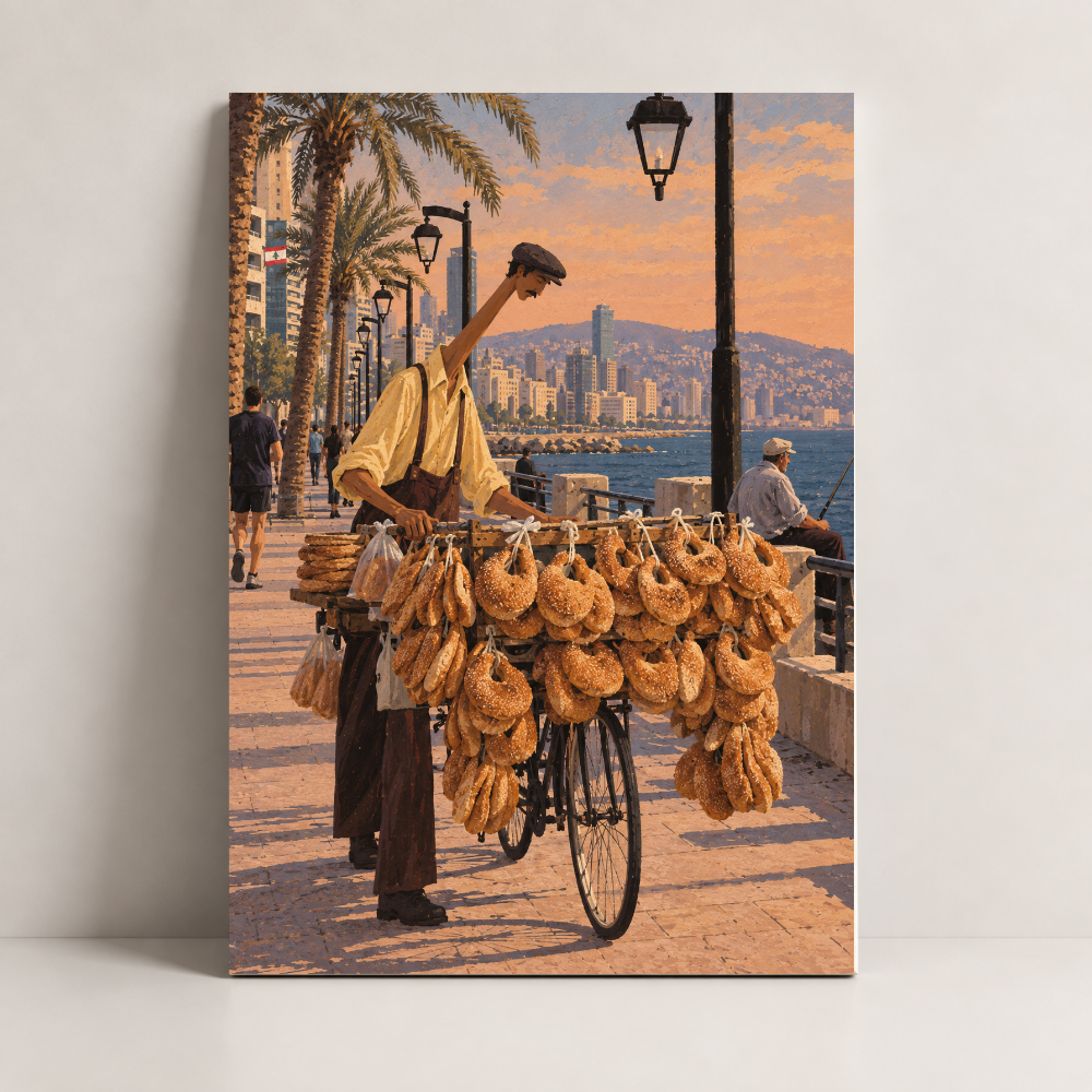 The Kaak Seller Lebanon canvas art by BornArab Studio