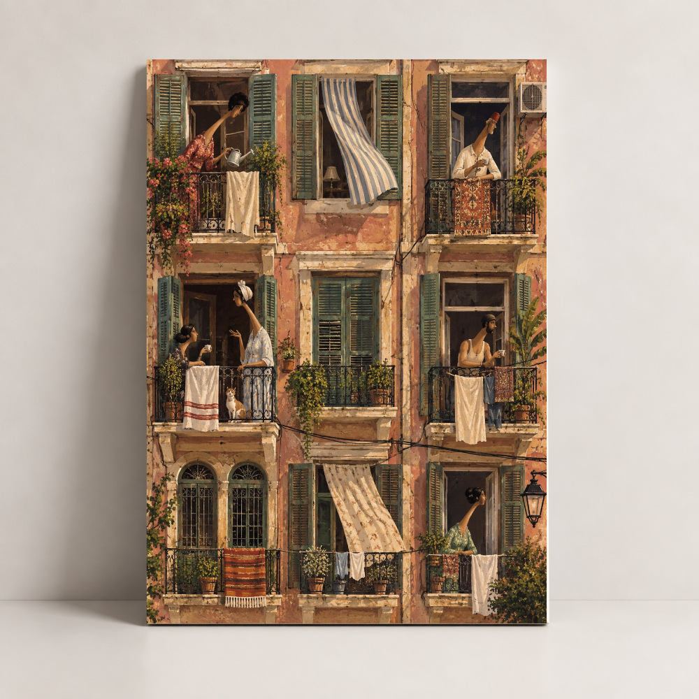 Balconies of Beirut Lebanon canvas art by BornArab Studio