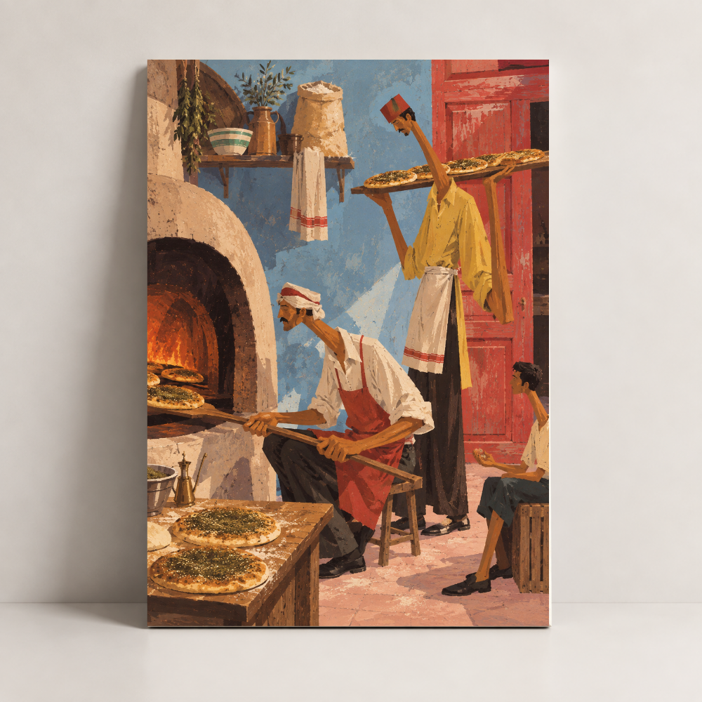 Bread from the Oven Lebanon canvas art by BornArab Studio
