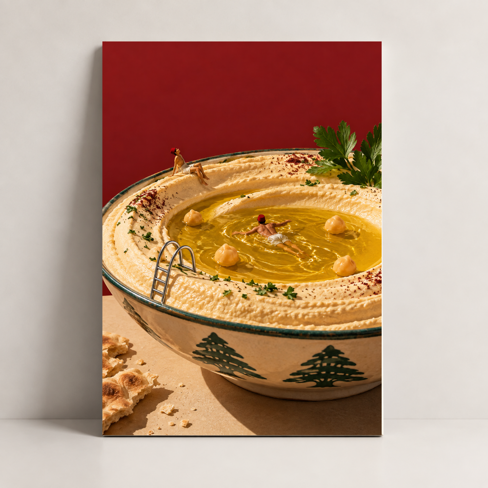 The Hummus Pool Lebanon canvas art by BornArab Studio