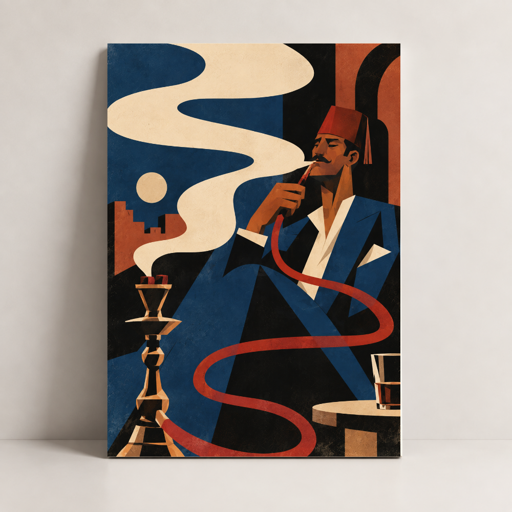 Smoke and Stories Lebanon canvas art by BornArab Studio