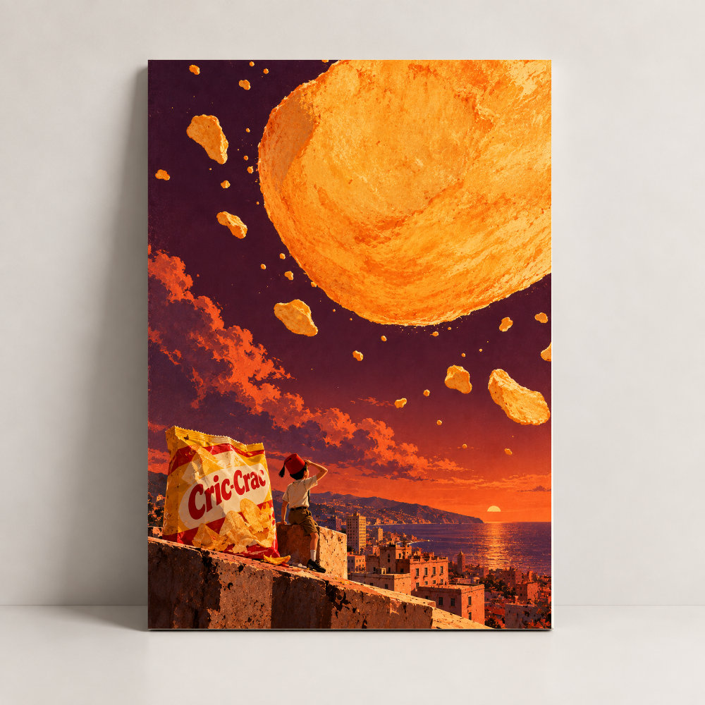 Chiclets Sunset Lebanon canvas art by BornArab Studio
