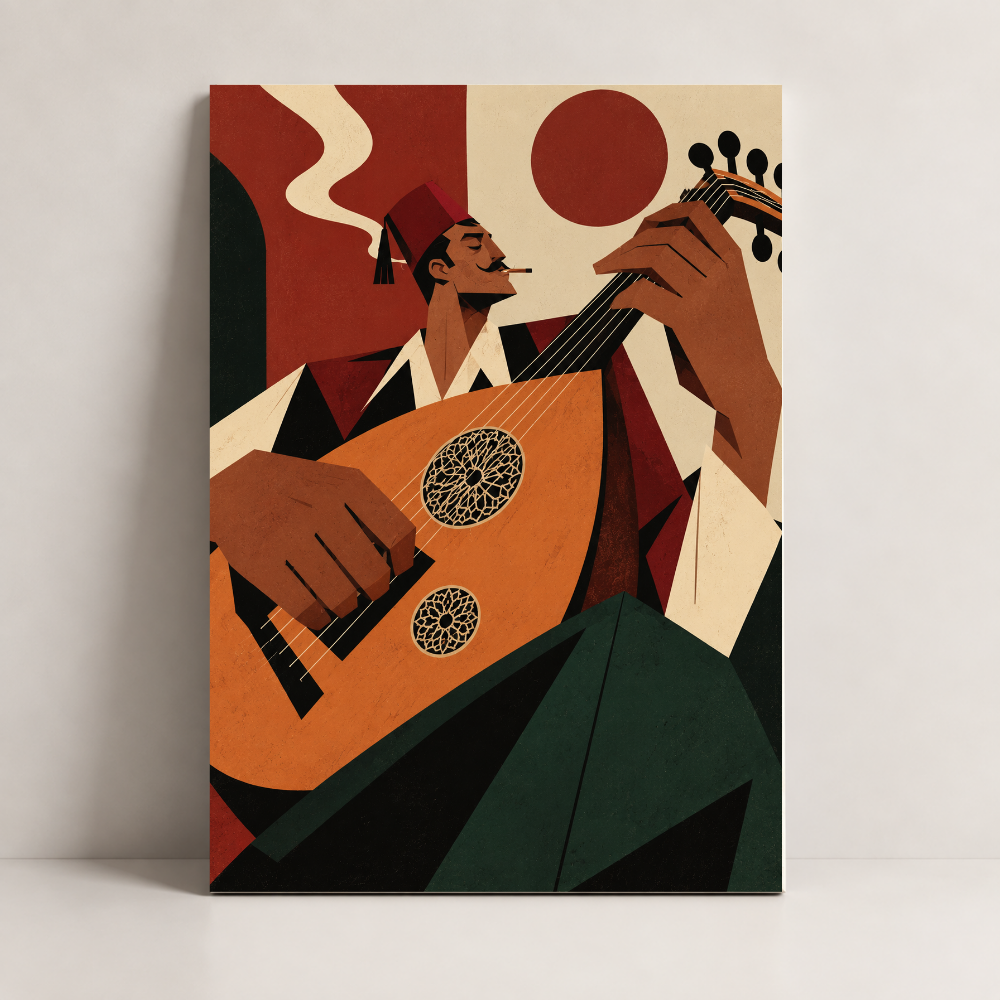 The Oud Player Lebanon canvas art by BornArab Studio