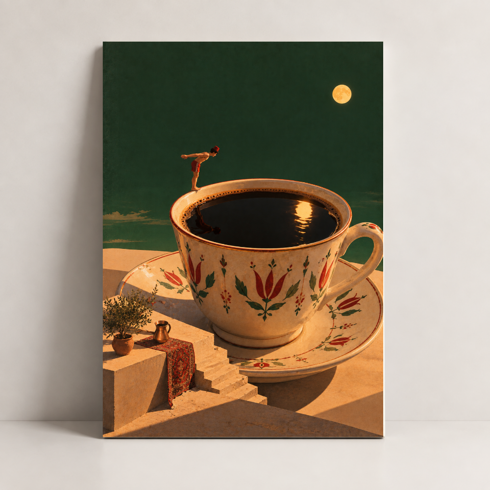 Coffee Above Beirut Lebanon canvas art by BornArab Studio