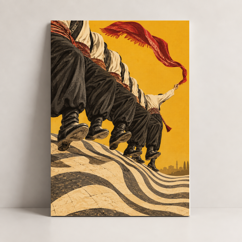 The Dabke Line Lebanon canvas art by BornArab Studio