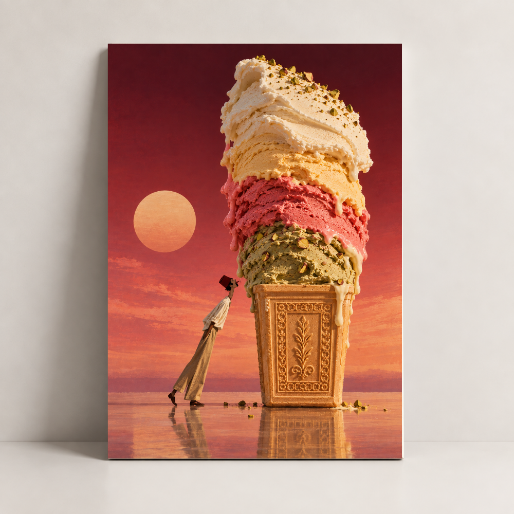 Three Scoops of Summer Lebanon canvas art by BornArab Studio