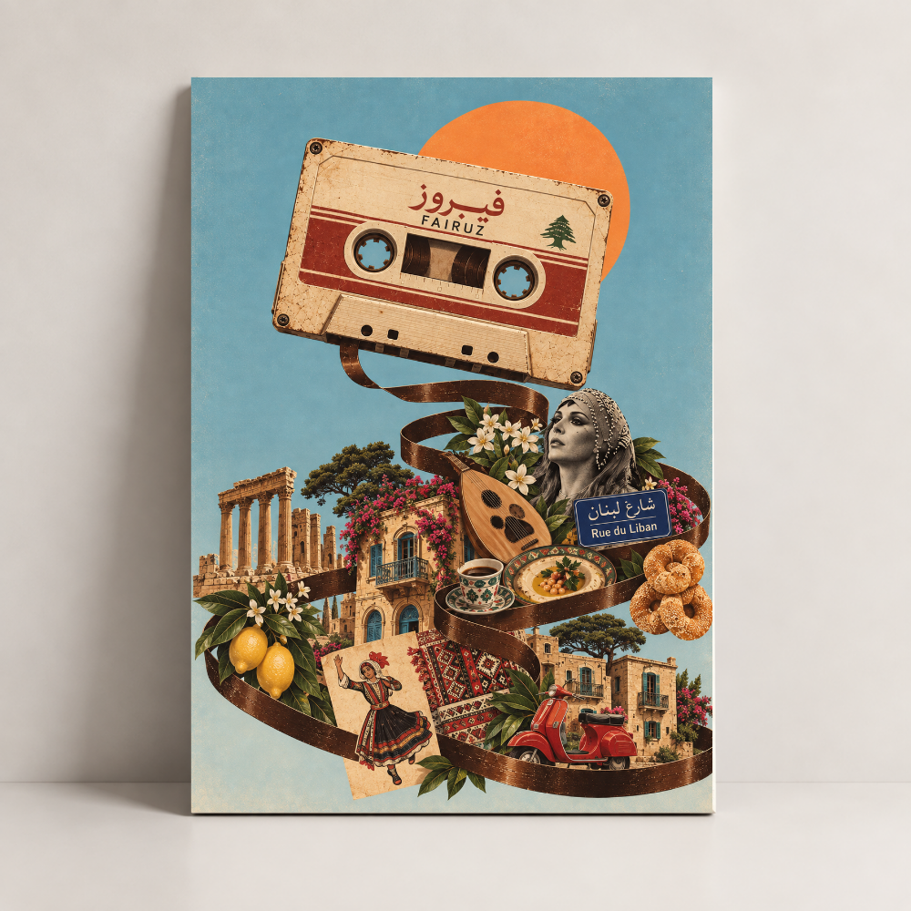 Lebanon on Repeat Lebanon canvas art by BornArab Studio