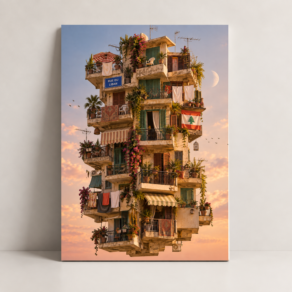 Home, Floor by Floor Lebanon canvas art by BornArab Studio