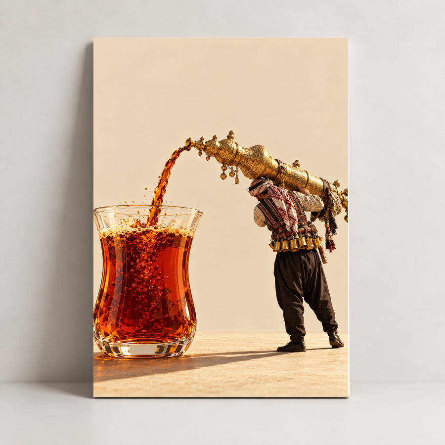 Syria Art – Pouring the Giant Tea