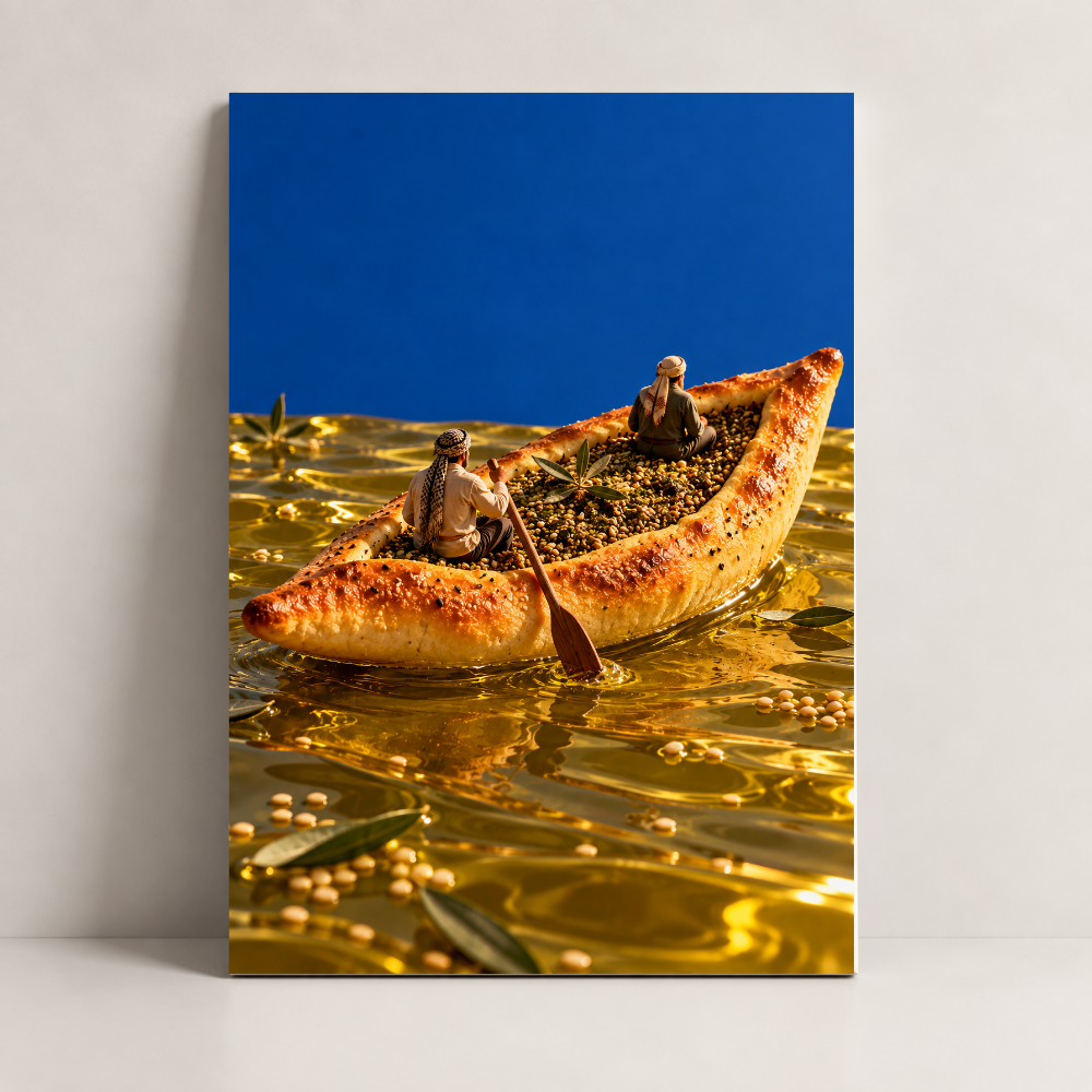 Sailing on Manakish Syria canvas art by BornArab Studio
