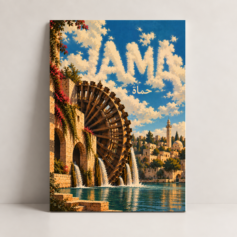 The Wheel of Hama Syria canvas art by BornArab Studio
