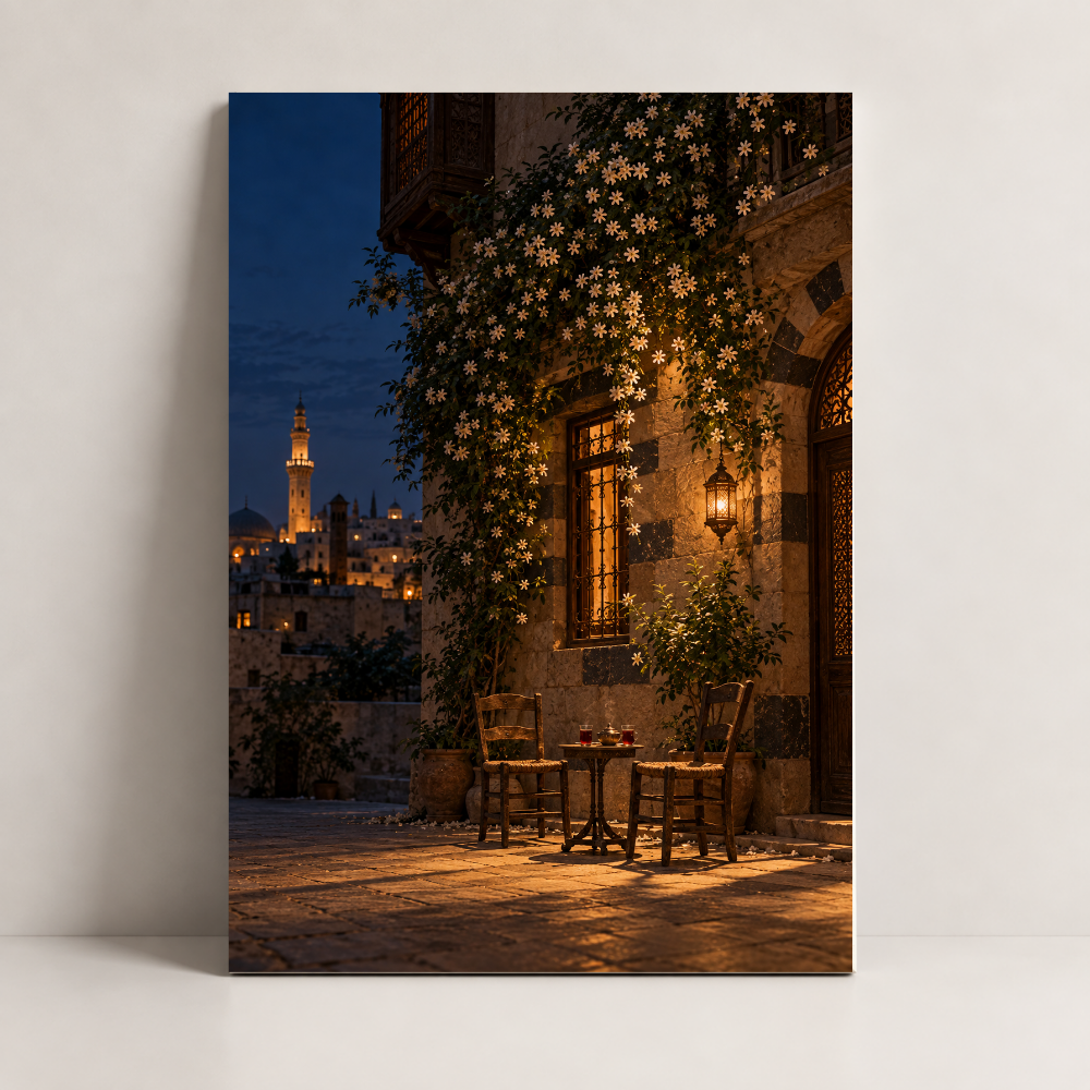 Damascus After Dark Syria canvas art by BornArab Studio