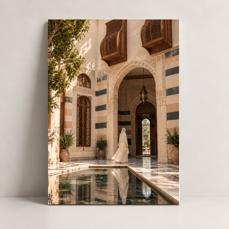 Syria Art – Woman by the Fountain