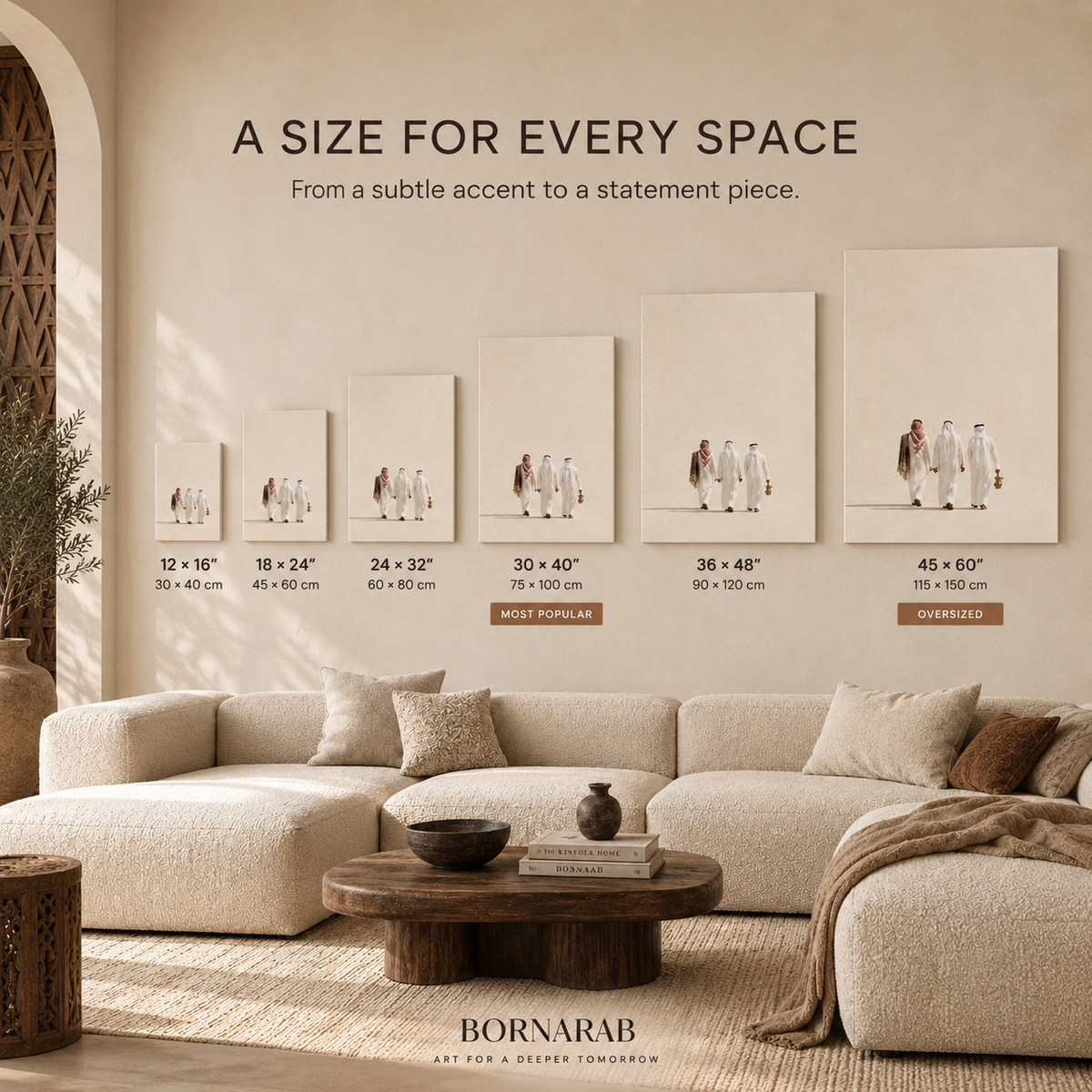 bornarab canvas art size guide