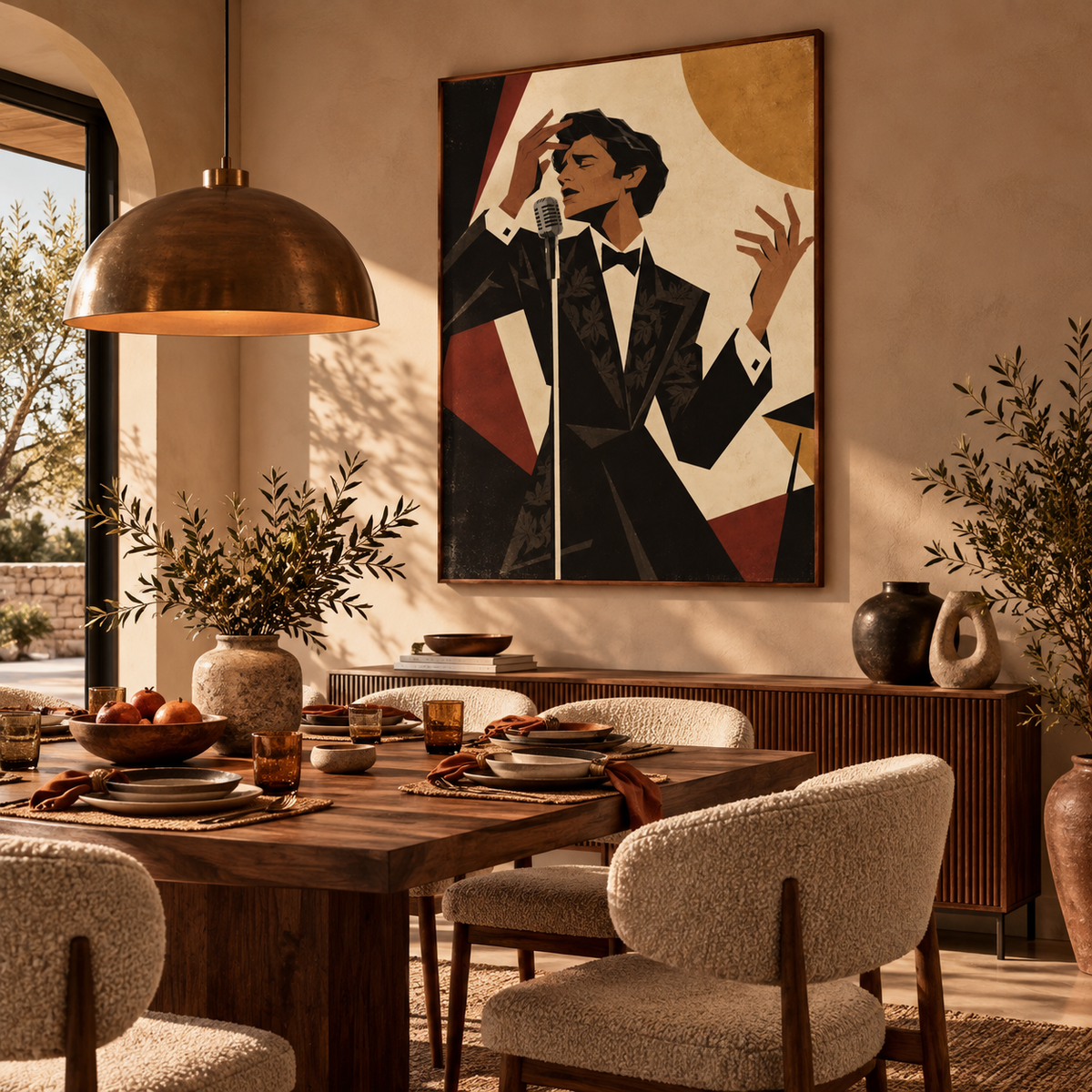 Hafid Art Egyptian wall art displayed in a modern interior