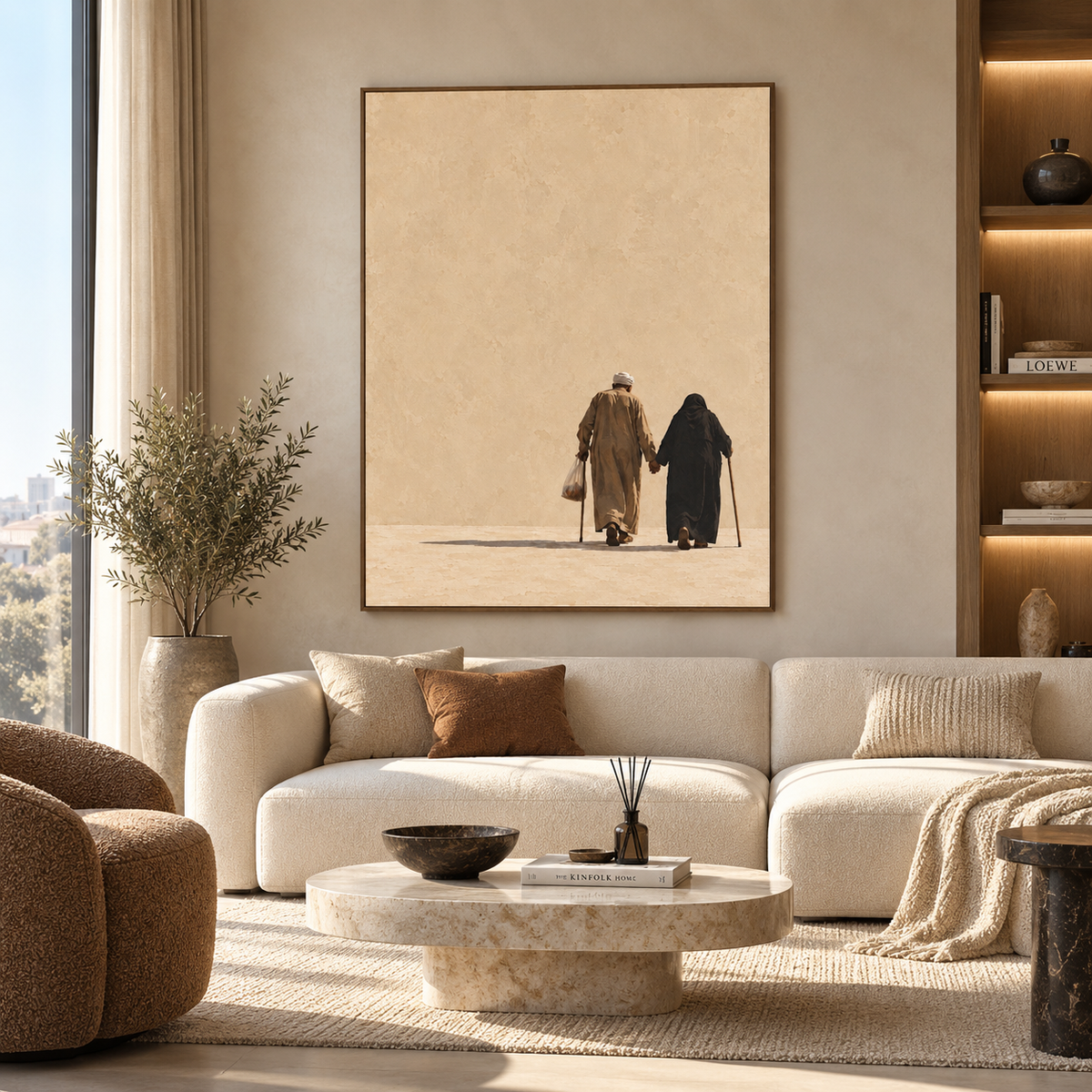 Still Together Egyptian wall art displayed in a modern interior