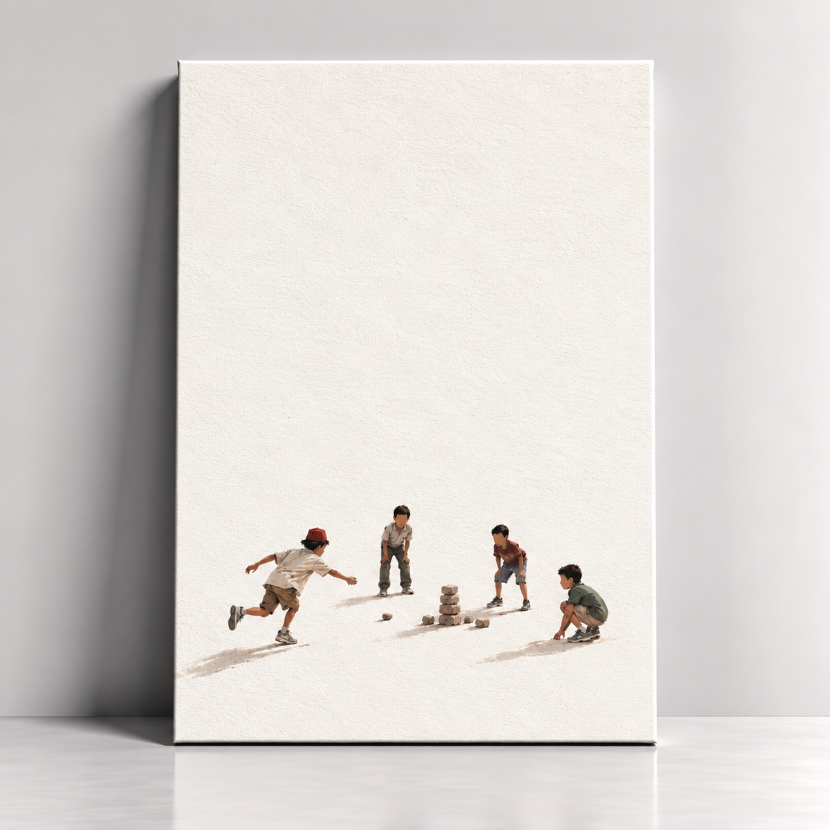 Street Games nostalgic Egyptian childhood canvas art by BornArab Studio
