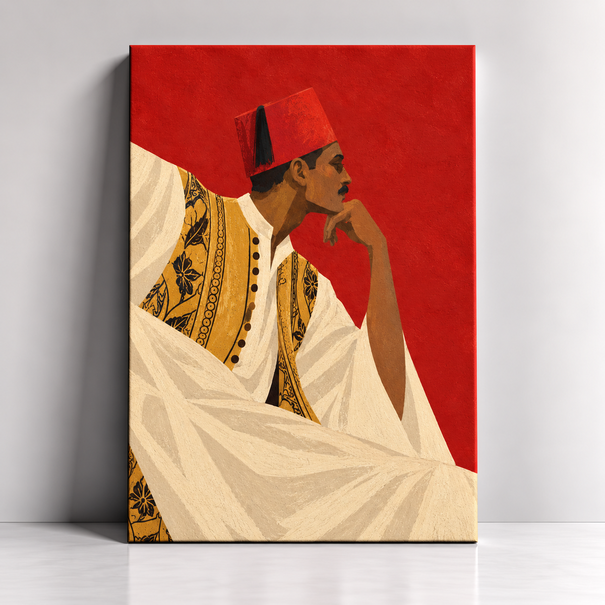 The Effendi traditional Egyptian tarbouche canvas art by BornArab Studio