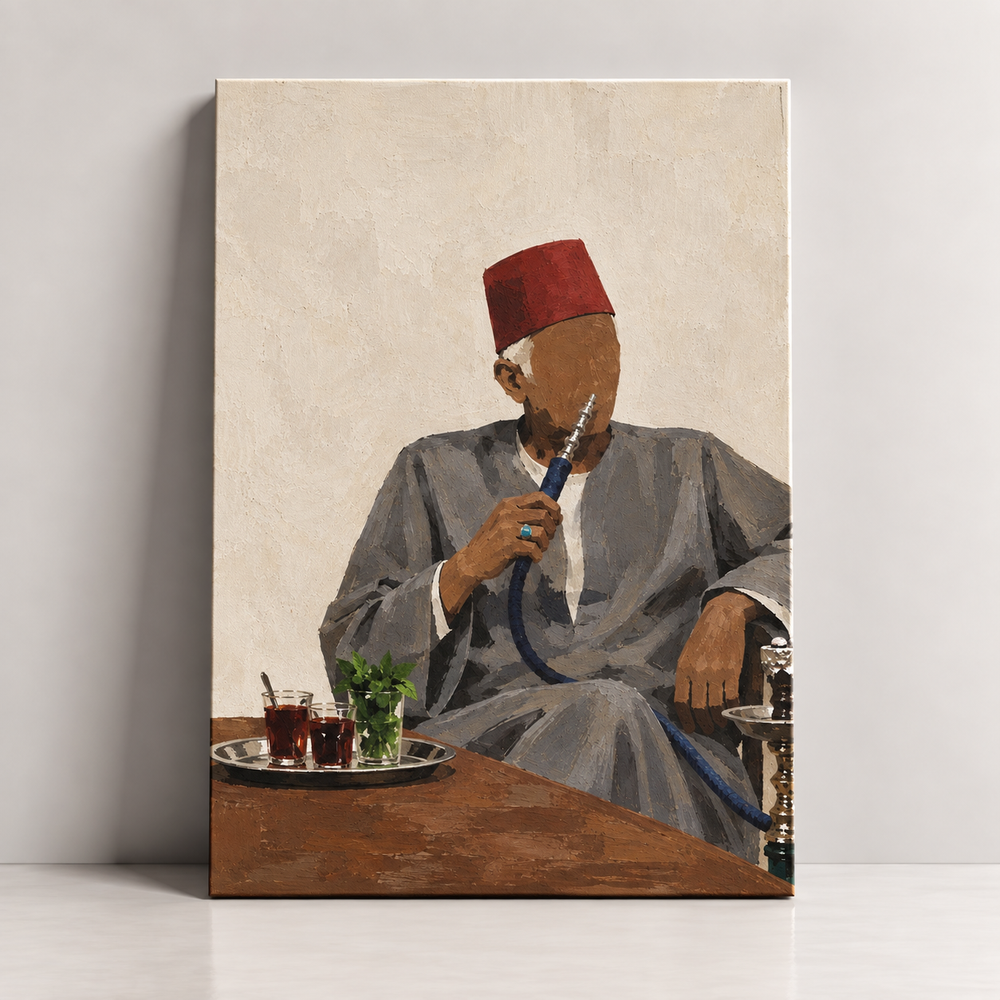 The Regular traditional Egyptian café and shisha canvas art by BornArab Studio