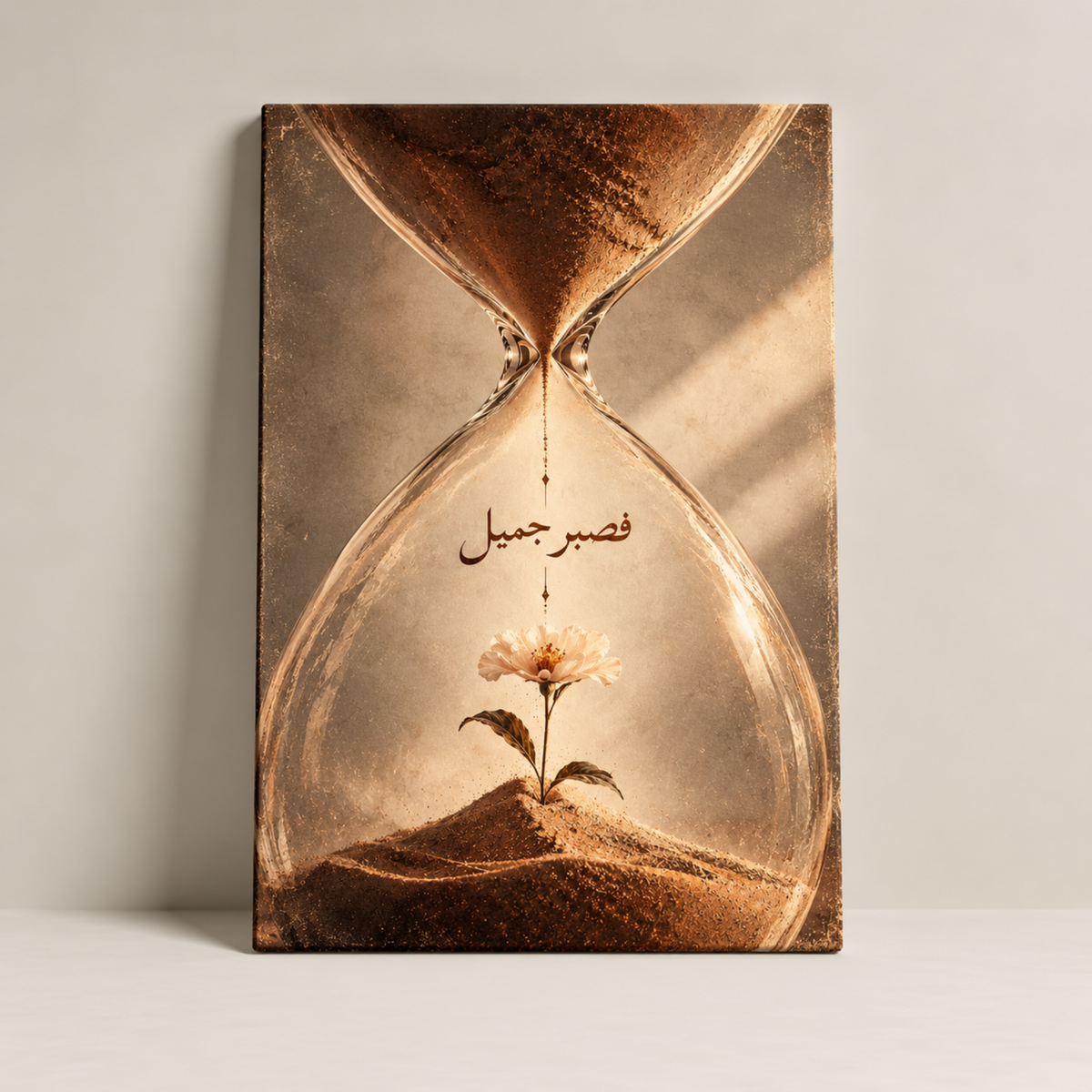 Beautiful Patience Islamic canvas art inspired by Quran 12:18 and sabr by BornArab Studio